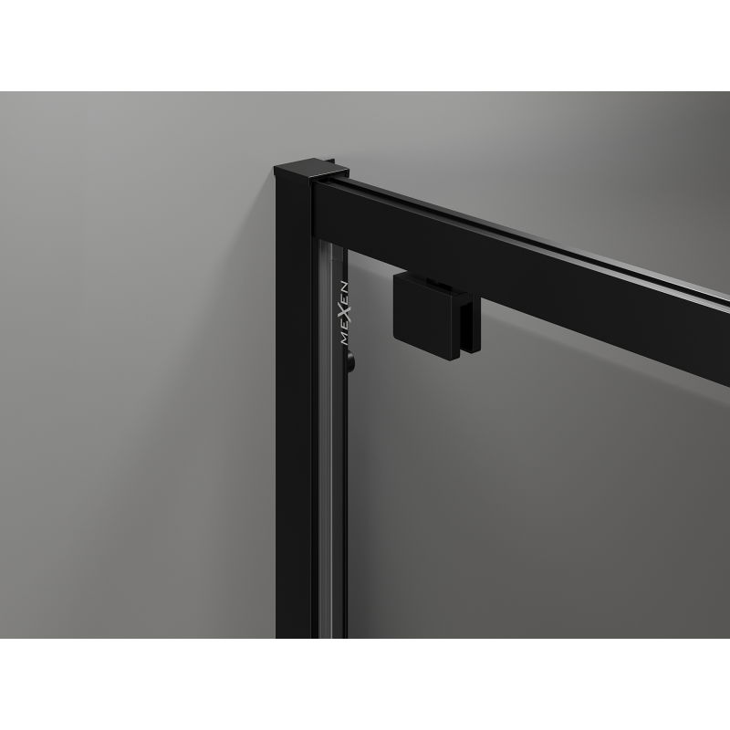 Mexen Exo sprchové dvere otočné 90 cm, transparentné, čierne - 8181-090-000-70-00