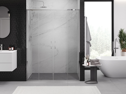 Mexen Exo-S Duo dvojkrídlové posuvné sprchové dvere 150 cm, transparentné, chróm - 8152-150-000-01-00