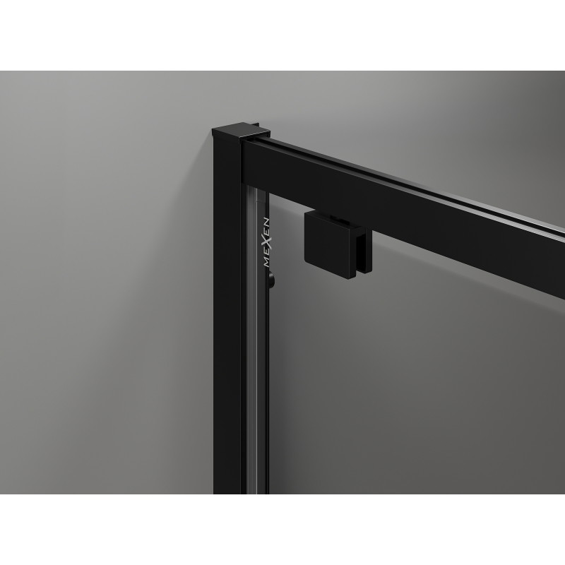 Mexen Exo-BR Duo dvojité sprchové dvere 80 cm, priehľadné, čierne - 8182-080-000-70-00