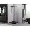 Mexen Exo-B sklopná sprchová kabína 75 x 75 cm, priehľadná, čierna - 817-075-075-70-00