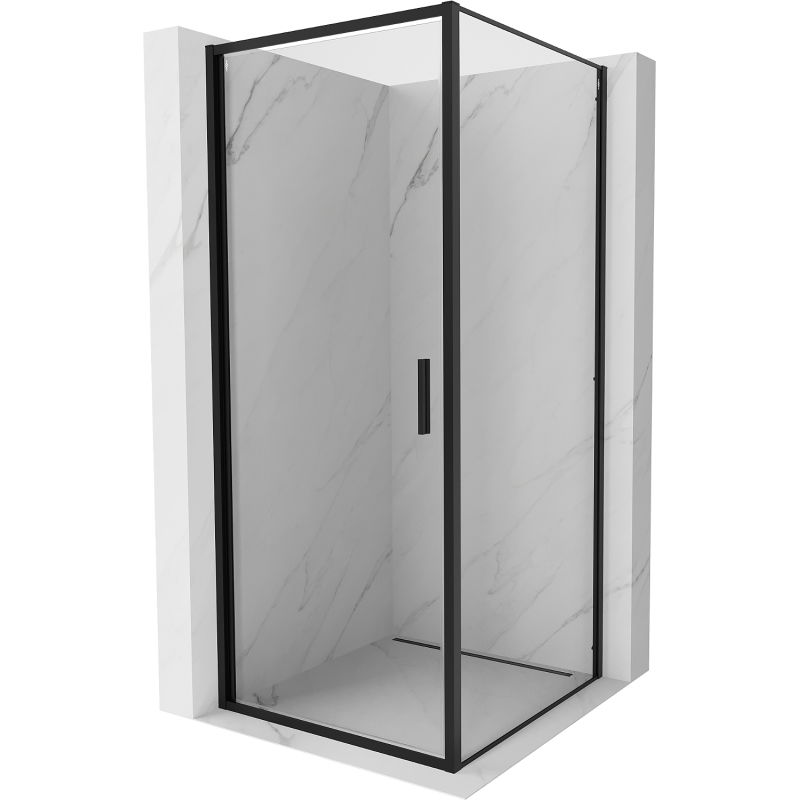 Mexen Exo sprchový kút otvárací 80 x 80 cm, transparentný, čierny - 817-080-080-70-00