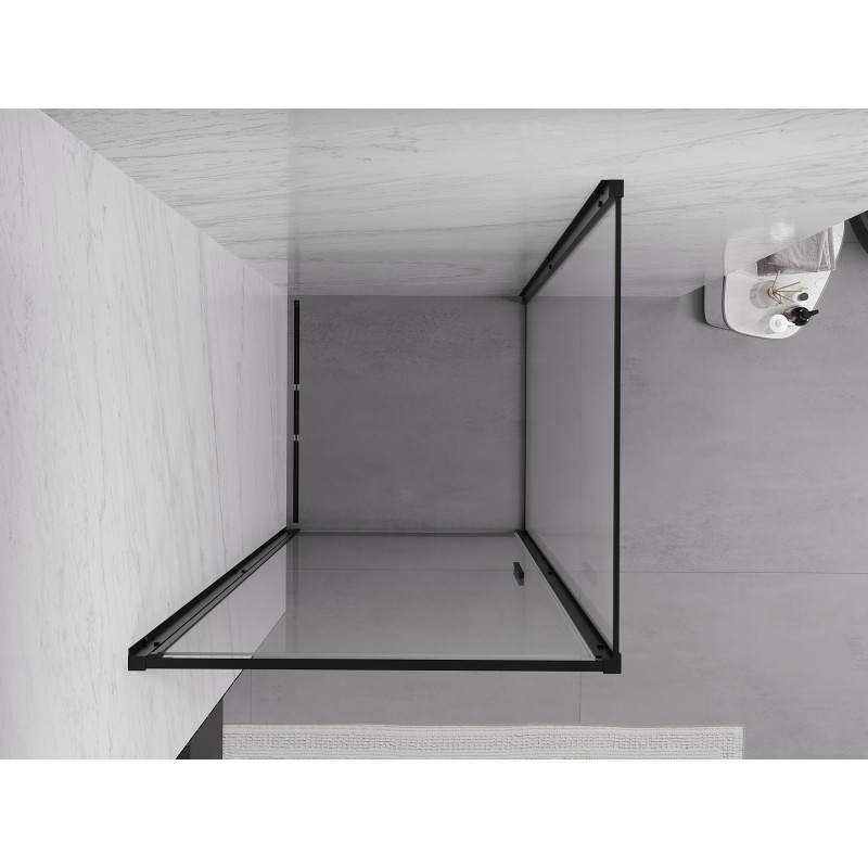 Mexen Exo-B sklopná sprchová kabína 80 x 80 cm, priehľadná, čierna - 817-080-080-70-00