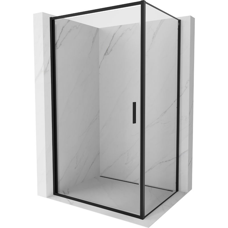Mexen Exo sprchovací kút, otvárací 75 x 70 cm, transparentný, čierny - 817-075-070-70-00