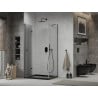 Mexen Lima skladací sprchovací kút 100 x 80 cm, priehľadný, čierny + vanička Flat, čierna - 856-100-080-70-00-4070B
