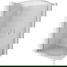 Mexen Exo sprchový kút polkruhový asymetrický posuvný 90 x 80 cm, transparentný, chróm - 8132-090-080-01-00