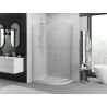 Mexen Exo-S Duo pologuľatá asymetrická sprchová kabína s posuvnými dverami 100 x 90 cm, priehľadná, chróm