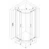 Mexen Exo-S Duo pologuľatá asymetrická sprchová kabína s posuvnými dverami 100 x 90 cm, priehľadná, chróm
