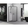 Mexen Exo-S Duo pologuľatá sprchová kabína s posuvnými dverami 90 x 90 cm, transparentná, čierna - 8132-090-090-70-00