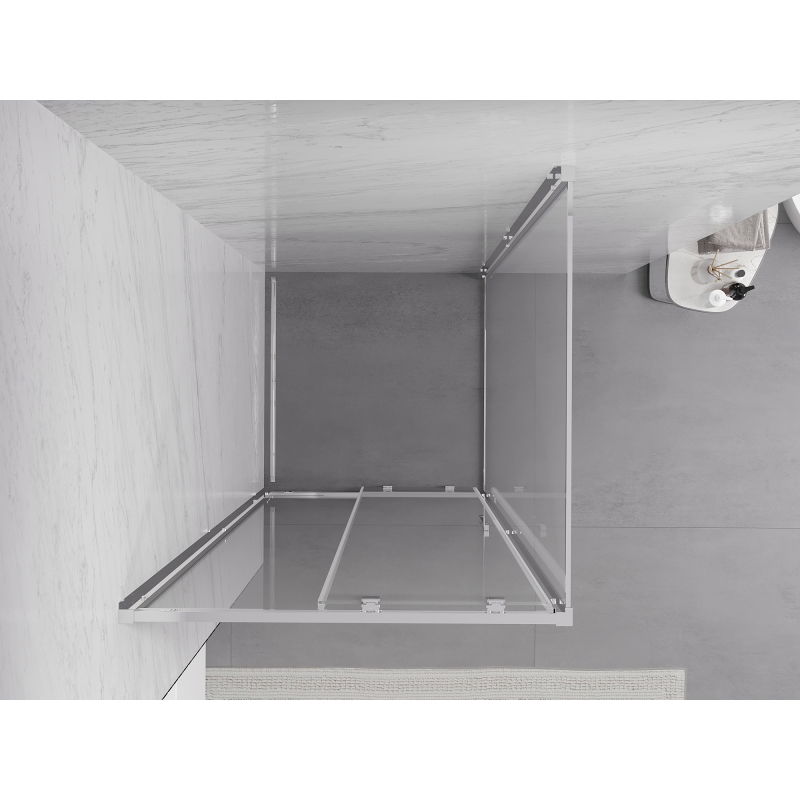 Mexen Exo posuvná sprchová kabína 90 x 90 cm, priehľadná, chróm - 8151-090-090-01-00