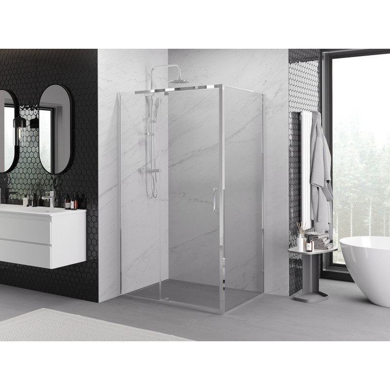 Mexen Exo-R výklopná sprchová kabína 150 x 80 cm, transparentná, chrómová - 819-150-080-01-00