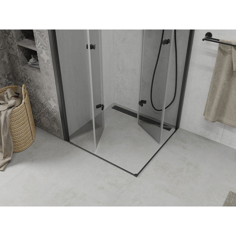 Mexen Lima Dvojitá skladacia sprchová kabína 90 x 90 cm, transparentná, čierna - 856-090-090-70-00-02