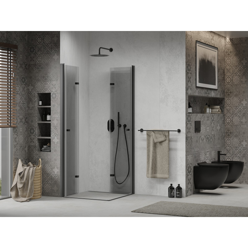 Mexen Lima Dvojitá skladacia sprchová kabína 90 x 90 cm, transparentná, čierna - 856-090-090-70-00-02