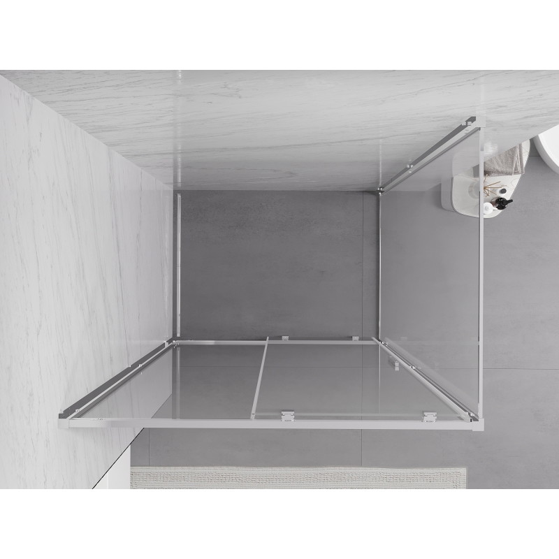 Mexen Exo-S posuvná sprchová kabína 90 x 80 cm, transparentná, chróm - 8151-090-080-01-00
