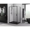 Mexen Exo sprchovací kút s otváracími dverami 120 x 70 cm, priehľadný, čierny - 819-120-070-70-00