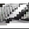 Mexen Exo výklopná sprchová kabína 140 x 70 cm, priehľadná, čierna - 819-140-070-70-00