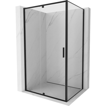 Mexen Exo-R otváracia sprchová kabína 105 x 80 cm, transparentná, čierna - 819-105-080-70-00