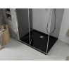 Mexen Lima skladací sprchový kút 80 x 100 cm, grafit, chróm + vanička Flat, čierny - 856-080-100-01-40-4070