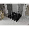 Mexen Lima skladací sprchovací kút 90 x 90 cm, grafit, chróm + vanička Flat, čierna - 856-090-090-01-40-4070