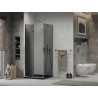 Mexen Lima skladací sprchovací kút 90 x 90 cm, grafit, chróm + vanička Flat, čierna - 856-090-090-01-40-4070