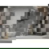 Mexen Lima skladacia sprchová kabína 90 x 90 cm, grafit, chróm + vanička Flat, čierna - 856-090-090-01-40-4070