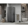 Mexen Lima skladací sprchovací kút 90 x 90 cm, grafit, chróm + vanička Flat, čierna - 856-090-090-01-40-4070