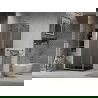 Mexen Lima skladacia sprchová kabína 90 x 90 cm, grafit, chróm + vanička Flat, čierna - 856-090-090-01-40-4070