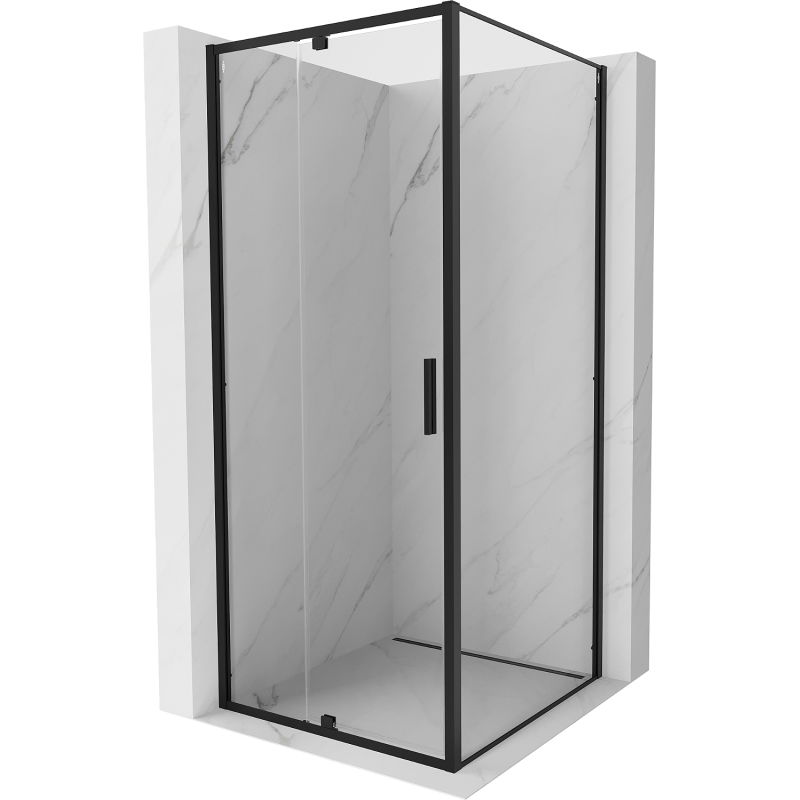 Mexen Exo sprchový kút s výklopnými dvermi 95 x 95 cm, transparentný, čierny - 819-095-095-70-00