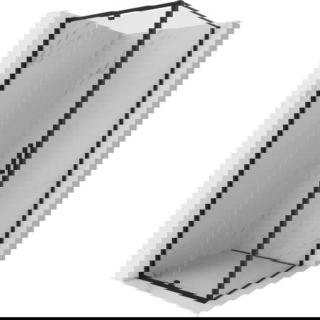 Mexen Exo sprchový kút s výklopnými dvermi 95 x 95 cm, transparentný, čierny - 819-095-095-70-00