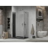 Mexen Lima skladacia sprchová kabína 90 x 120 cm, grafit, chróm + sprchová vanička Flat, čierna - 856-090-120-01-40-4070