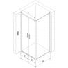 Mexen Exo sprchovací kút uchyľný 70 x 90 cm, transparentný, chróm - 814-070-090-01-00