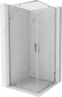 Mexen Exo-R Duo štvorcový sprchový kút s vyklápacími dverami 100 x 100 cm, priehľadný, chróm - 8110-100-100-01-00
