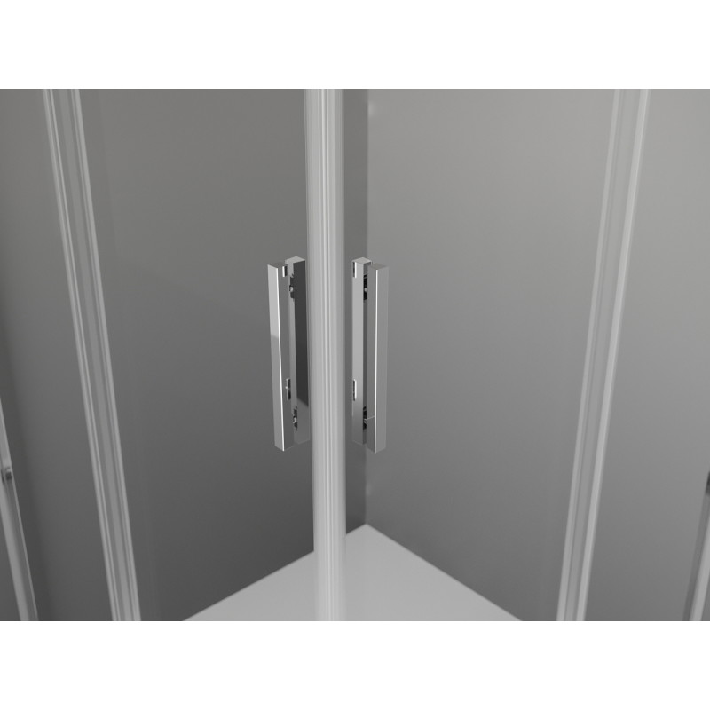 Mexen Exo-R Duo štvorcová sprchová kabína s otváracími dverami 90 x 90 cm, transparentná, chróm - 8110-090-090-01-00