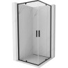 Mexen Exo-R Duo štvorcová sprchová kabína s otočnými dverami 80 x 80 cm, transparentná, čierna - 8110-080-080-70-00