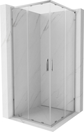 Mexen Exo štvorcová sprchová kabína posuvná 80 x 80 cm, transparentná, chróm - 8111-080-080-01-00