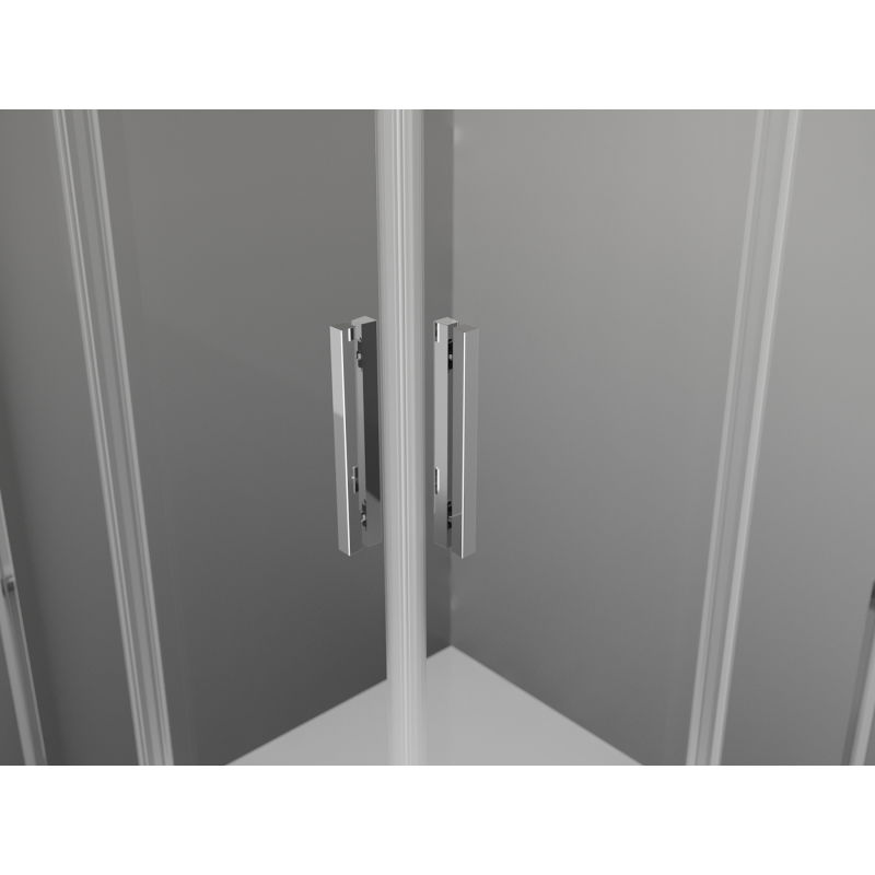 Mexen Exo štvorcová posuvná sprchová kabína 80 x 80 cm, transparentná, chróm - 8111-080-080-01-00