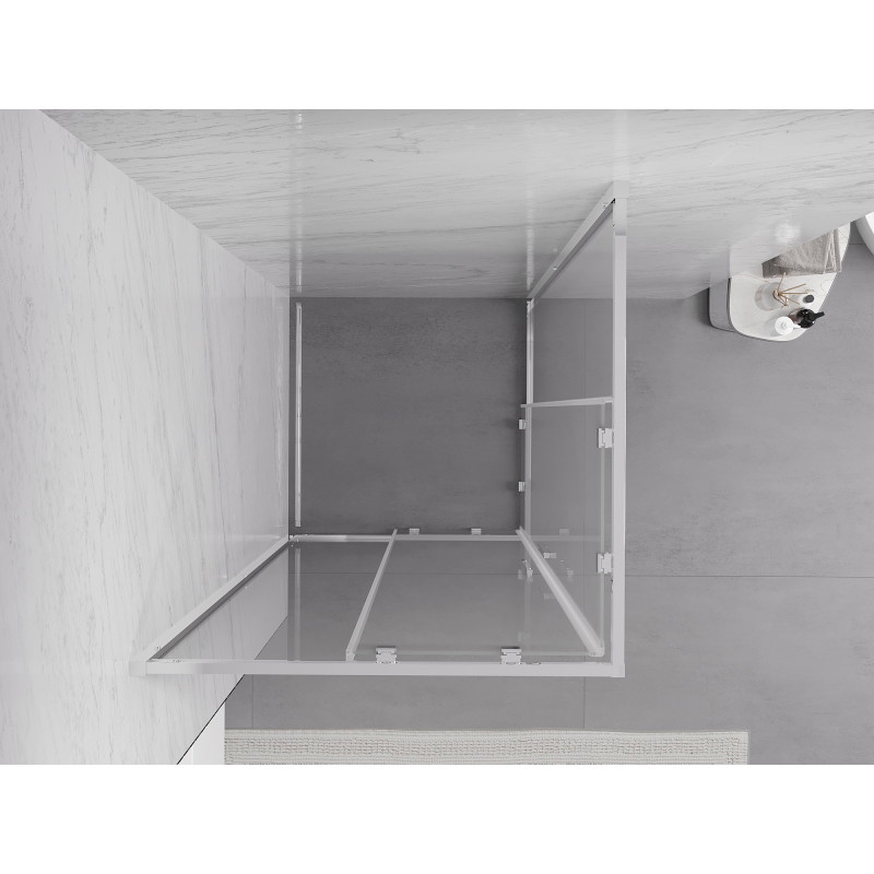 Mexen Exo-S Duo štvorcový sprchovací kút so zasúvacími dverami 90 x 90 cm, transparentný, chróm - 8111-090-090-01-00