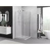Mexen Exo-S Duo štvorcový sprchovací kút s posuvnými dverami 100 x 100 cm, transparentný, chróm - 8111-100-100-01-00