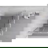 Mexen Exo štvorcový sprchovací kút s posuvnými dverami 100 x 100 cm, transparentný, chróm - 8111-100-100-01-00