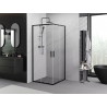 Mexen Exo-S Duo štvorcový sprchovací kút s posuvnými dverami 80 x 80 cm, transparentný, čierny - 8111-080-080-70-00