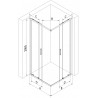 Mexen Exo-S Duo štvorcový sprchovací kút s posuvnými dverami 80 x 80 cm, transparentný, čierny - 8111-080-080-70-00