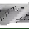 Mexen Exo štvorcová sprchová kabína posuvná 100 x 100 cm, transparentná, čierna - 8111-100-100-70-00