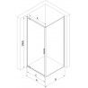 Mexen Exo-BR otočná sprchová kabína 95 x 70 cm, transparentná, chrómová - 8181-095-070-01-00