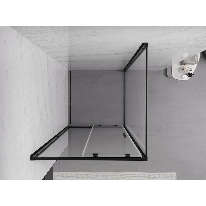 Mexen Exo-S posuvná sprchová kabína 100 x 100 cm, priehľadná, čierna - 8151-100-100-70-00