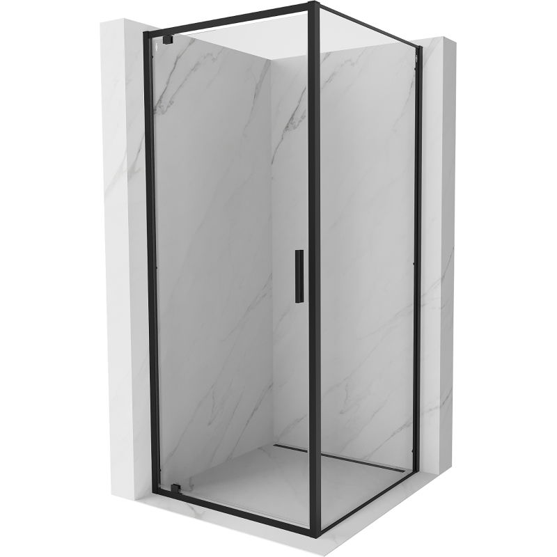 Mexen Exo sprchová kabína s otváracími dverami 70 x 70 cm, priehľadná, čierna - 8181-070-070-70-00