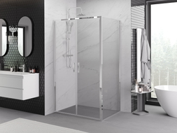 Mexen Exo-B Duo sprchový kút otvárateľný 80 x 100 cm, transparentný, chróm - 814-080-100-01-00
