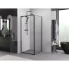 Mexen Exo sprchová kabína otváracia 85 x 85 cm, transparentná, čierna - 8181-085-085-70-00