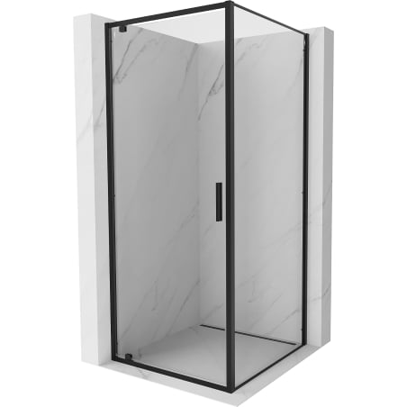 Mexen Exo sprchová kabína otváracia 85 x 85 cm, transparentná, čierna - 8181-085-085-70-00