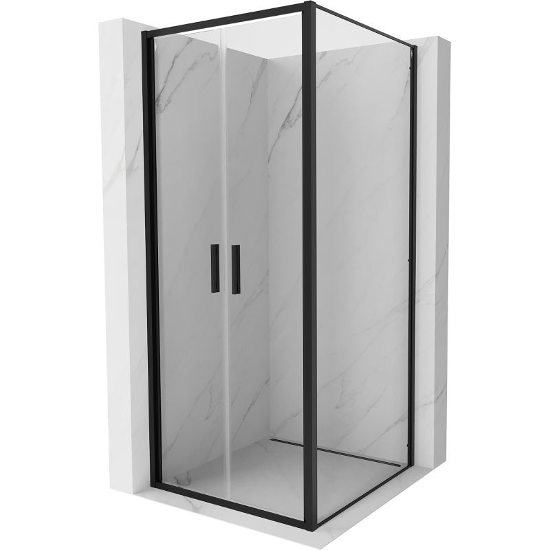 Mexen Exo sprchová kabína posuvná 70 x 70 cm, transparentná, čierna - 814-070-070-70-00