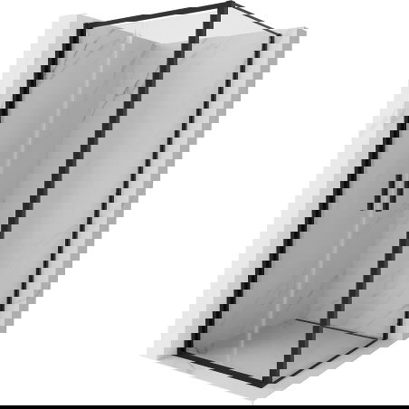 Mexen Exo sprchovací kút otvárací 80 x 80 cm, transparentný, čierny - 814-080-080-70-00