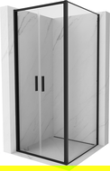 Mexen Exo sprchovací kút otvárací 80 x 80 cm, transparentný, čierny - 814-080-080-70-00